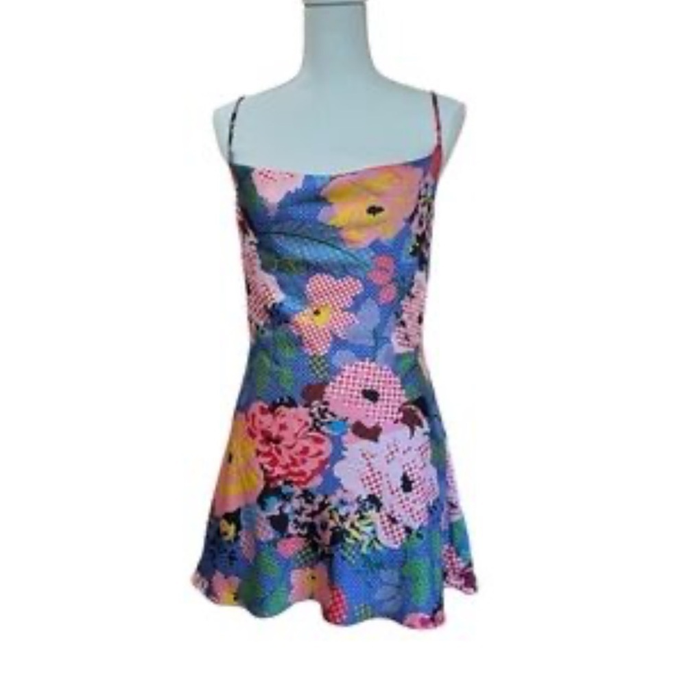 Princess Polly GRETA MINI DRESS FLORAL MULTI Size 2 - Picture 2 of 6